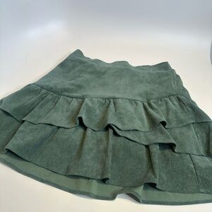 Green ruffle skirt